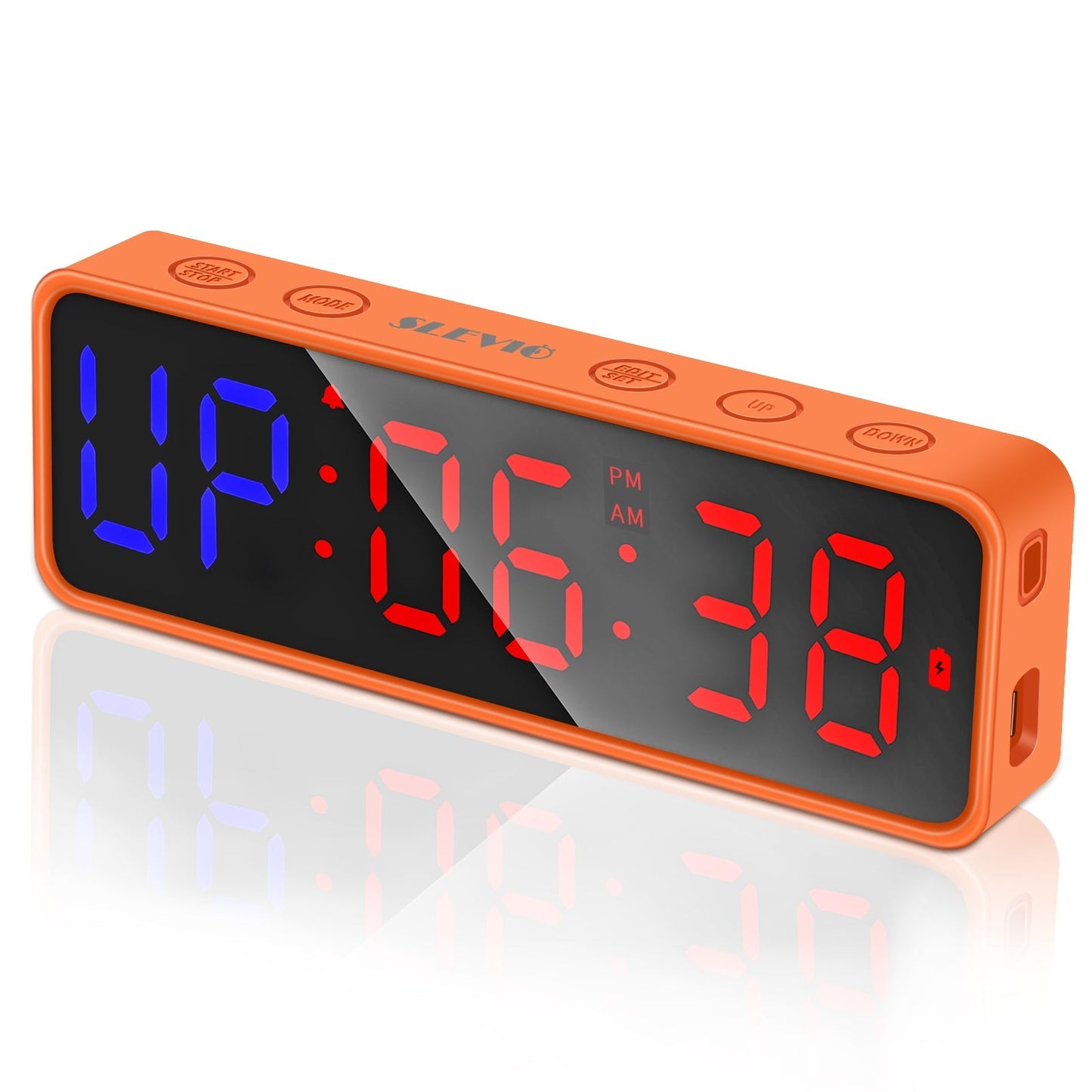 SLEVIO Portable Gym Workout Timer, Fitness Clock Built-in Magnetic